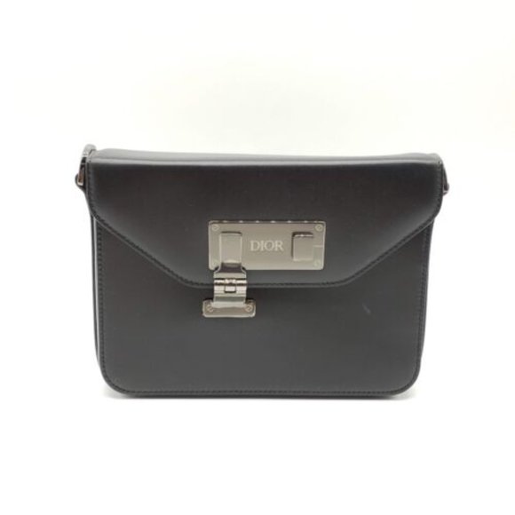 Dior Messenger Crossbody Smooth Leather Lock Bag | Black | NEW - Picture 2 of 9